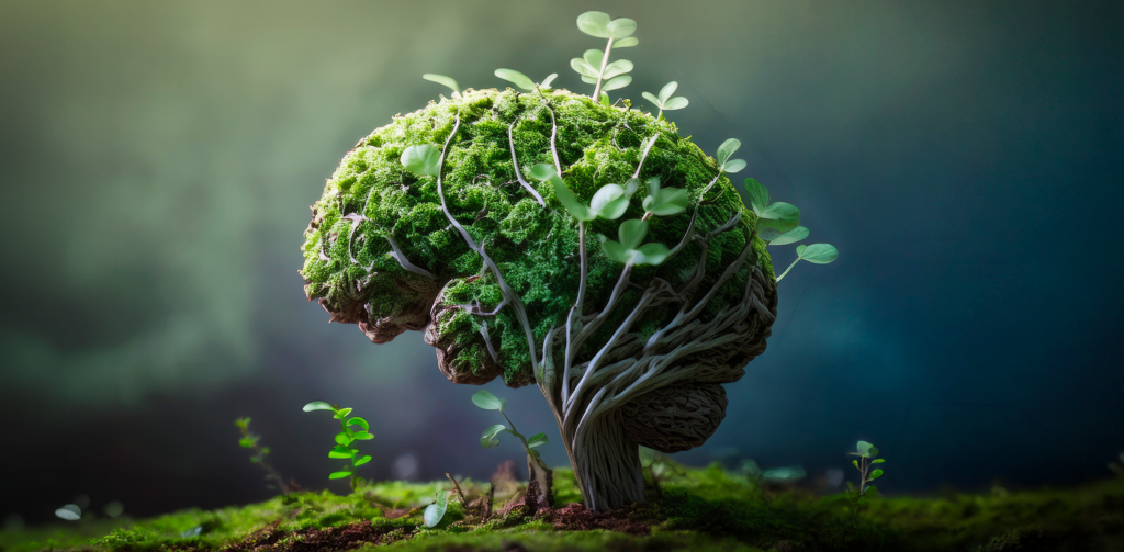 Image illustrant un arbuste en forme de cerveau afin de souligner l'importance de l'éducation financière pour faire croître ses investissements efficacement.